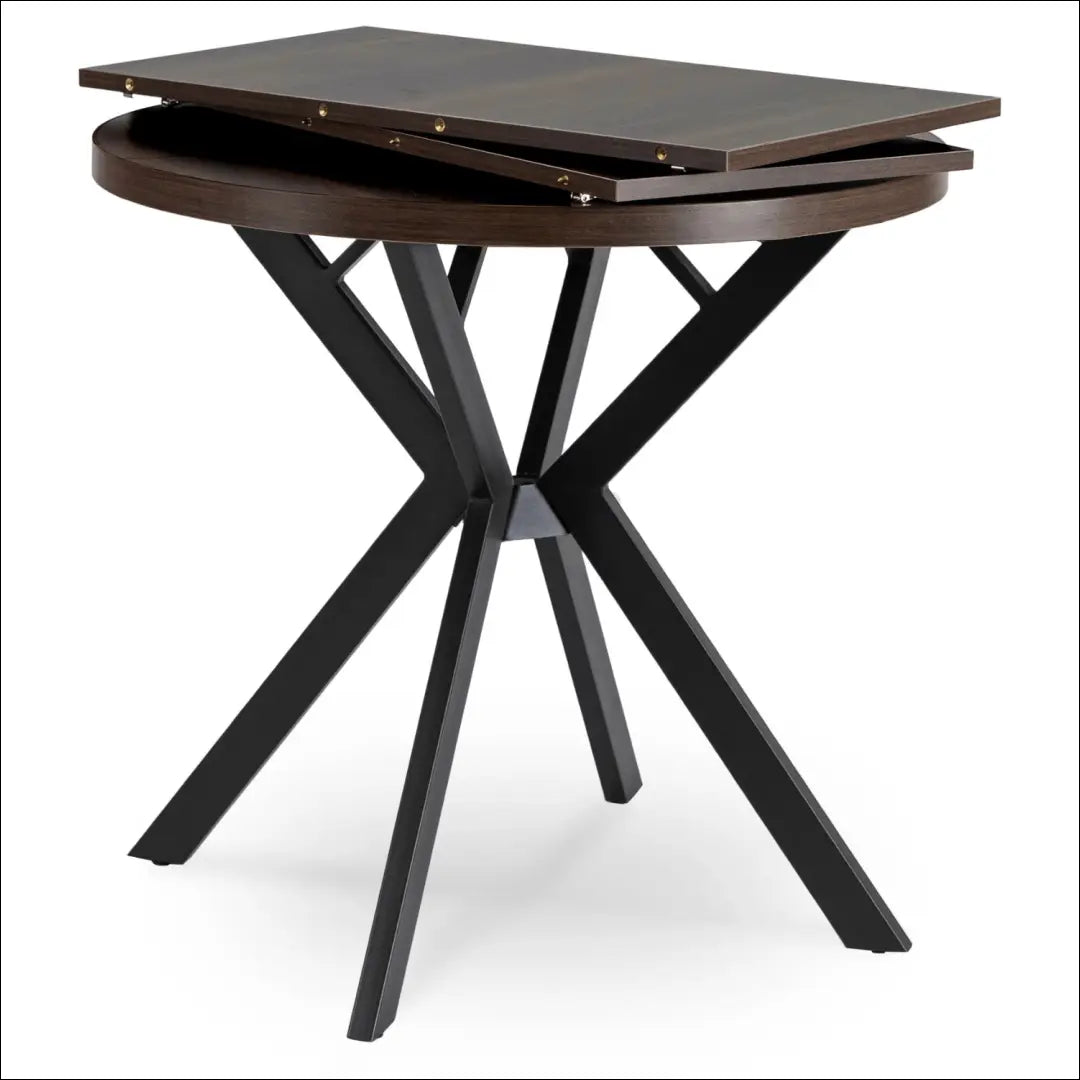 Prailginamas stalas iš laminuotos medžio drožlių plokštės juodos spalvos / riešuto 80-160 cm TE592 - €319 Save 15%