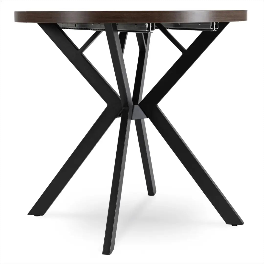 Prailginamas stalas iš laminuotos medžio drožlių plokštės juodos spalvos / riešuto 80-160 cm TE592 - €319 Save 15%