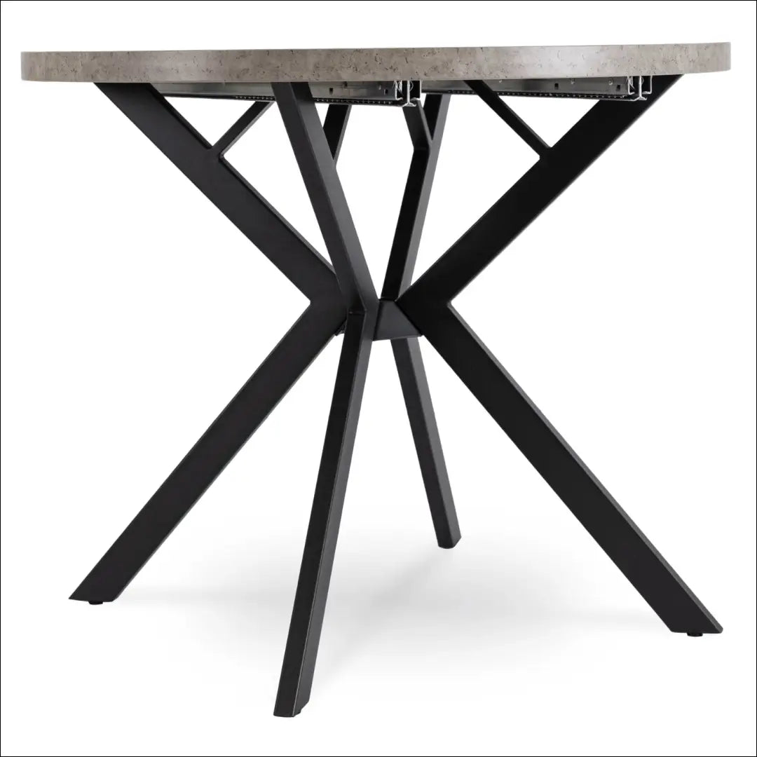 Prailginamas stalas iš laminuotos medžio drožlių plokštės juodos spalvos / betono 80-160 cm TE523 - €319 Save 15%
