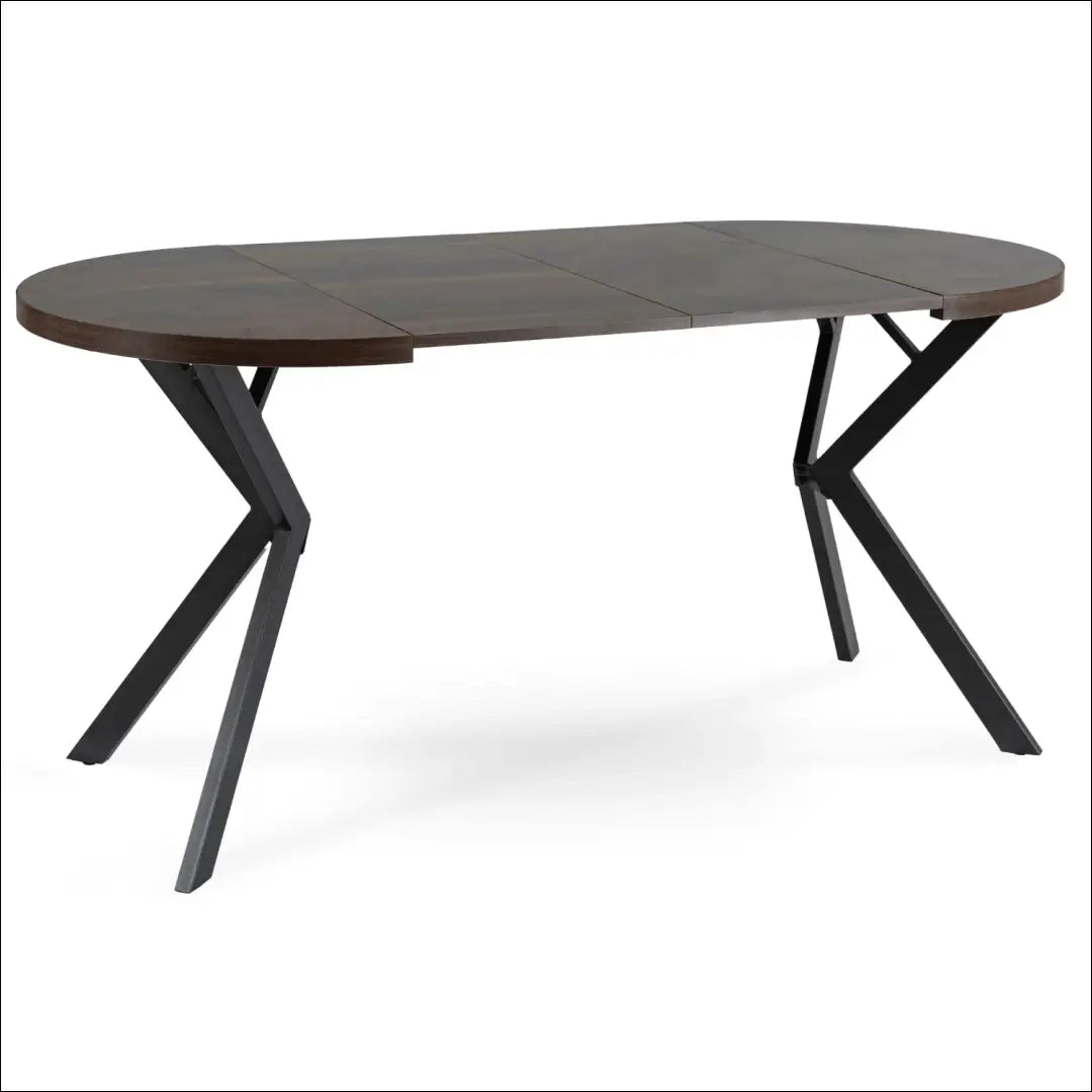 Prailginamas stalas iš laminuotos medžio drožlių plokštės juodos spalvos / riešuto 80-160 cm TE592 - €319 Save 15%