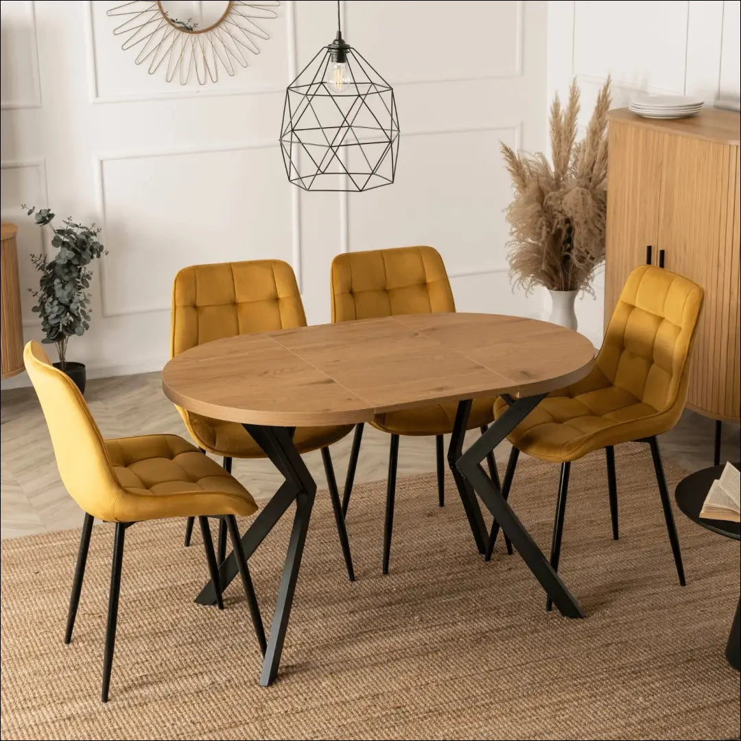 Prailginamas stalas iš laminuotos medžio drožlių plokštės juodos spalvos / ąžuolo 80-160 cm TE752 - €319 Save 15%