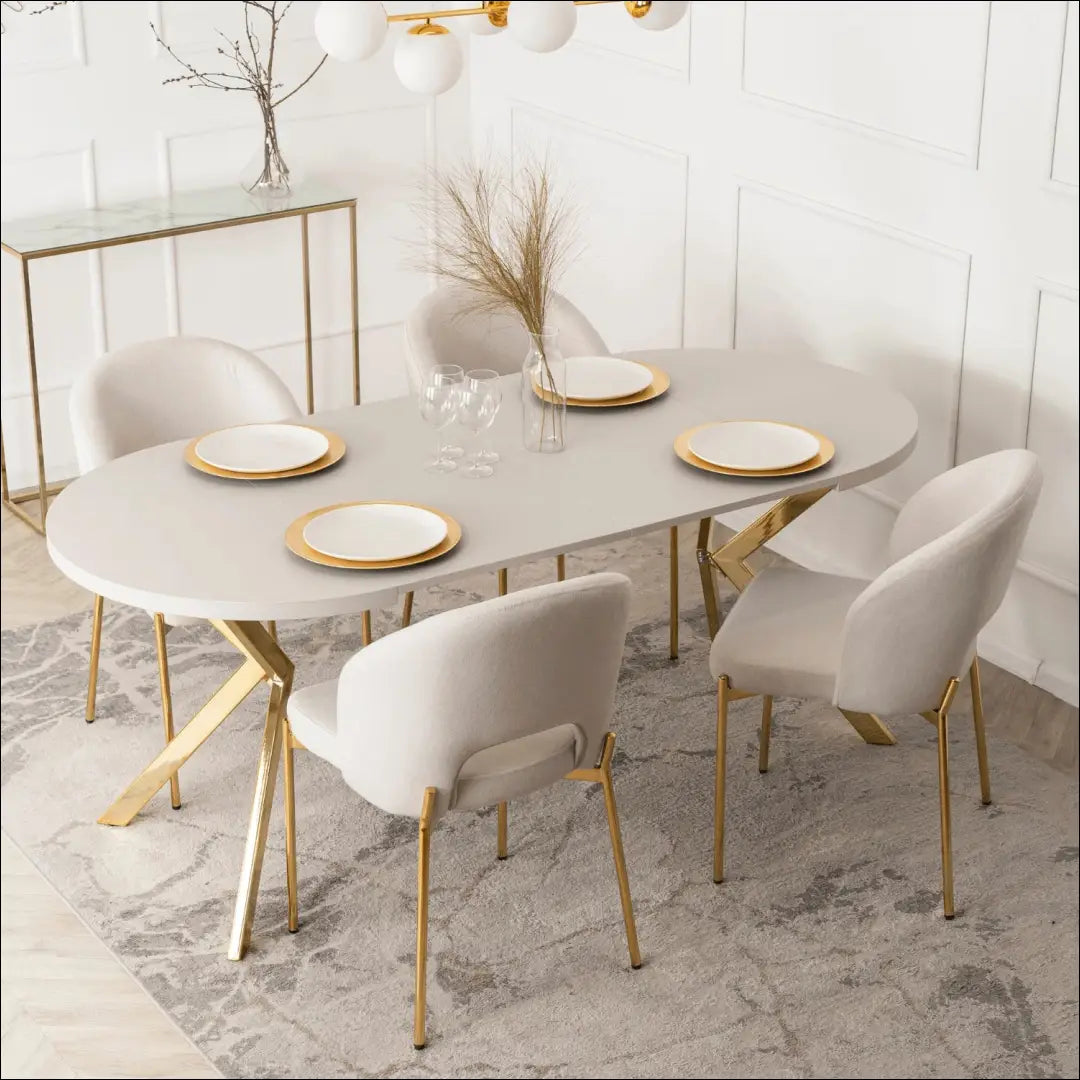 Prailginamas stalas iš MDF auksinės spalvos / kašmyro 90-190 cm TE756 - €376 Save 15% __label:Pristatymas 5-14 d.d.,