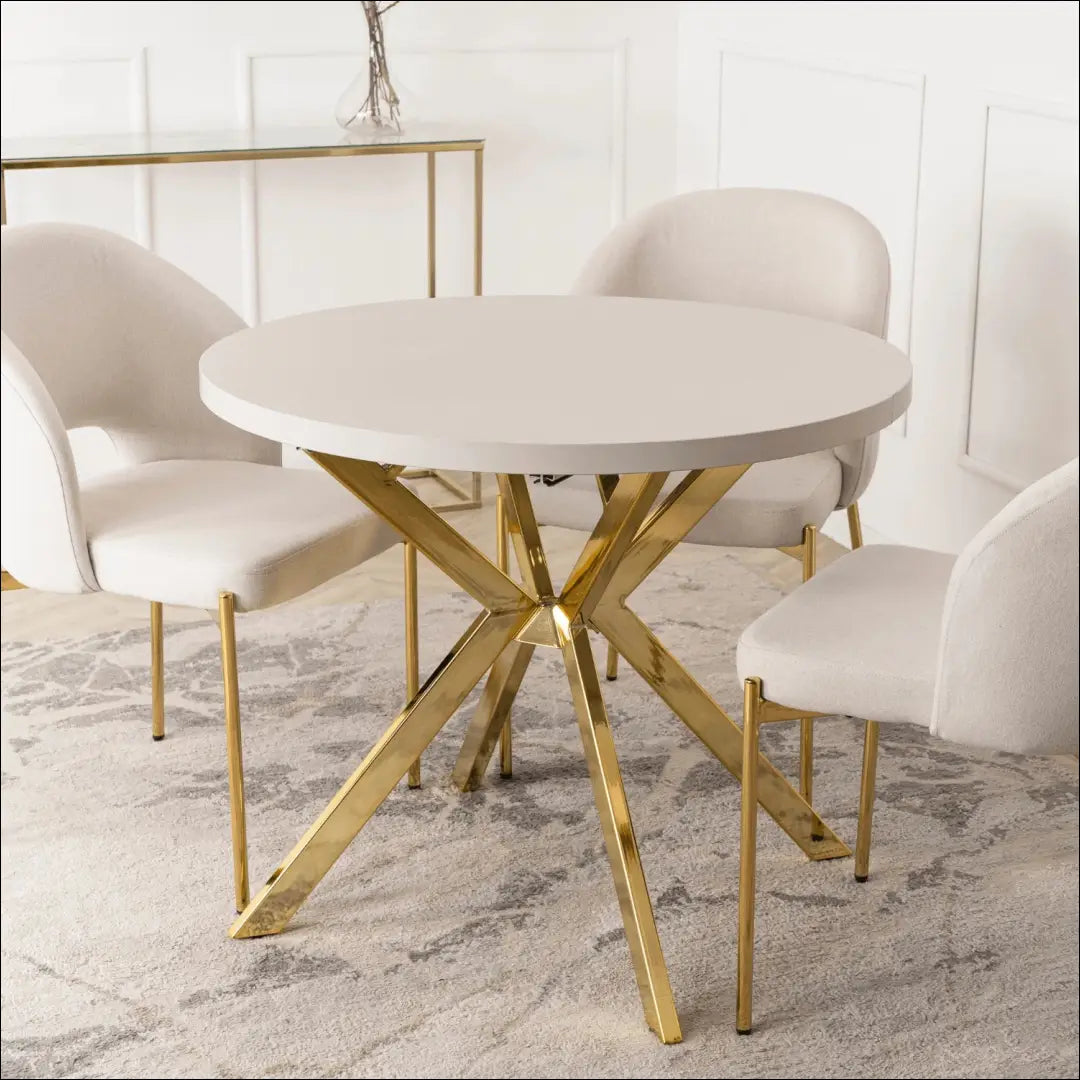 Prailginamas stalas iš MDF auksinės spalvos / kašmyro 90-190 cm TE756 - €376 Save 15% __label:Pristatymas 5-14 d.d.,