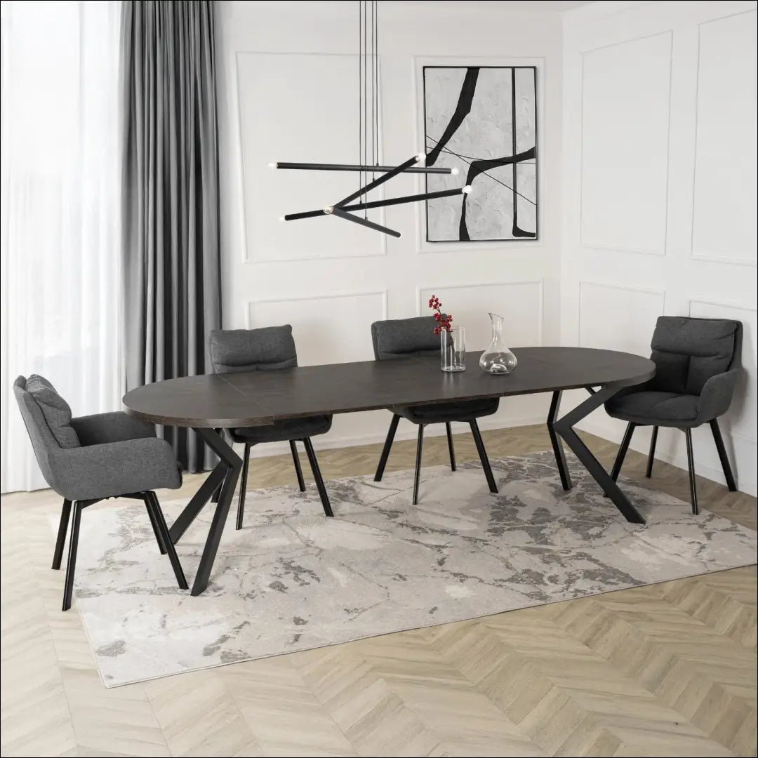 Prailginamas stalas iš MDF juodos spalvos 100-250 cm TE218 - €376 Save 15% __label:Pristatymas 5-14 d.d., elite,