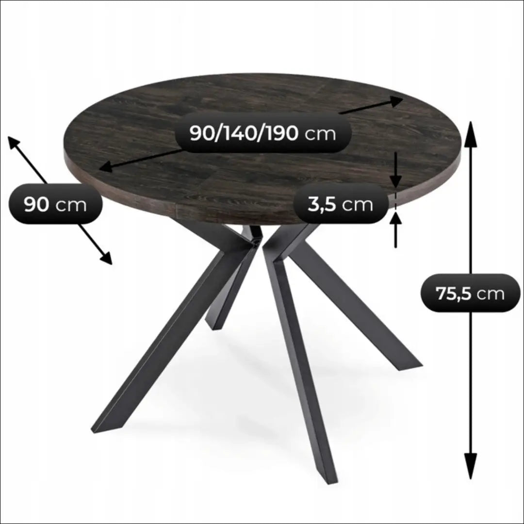 Prailginamas stalas iš MDF juodos spalvos 100-250 cm TE218 - €376 Save 15% __label:Pristatymas 5-14 d.d., elite,