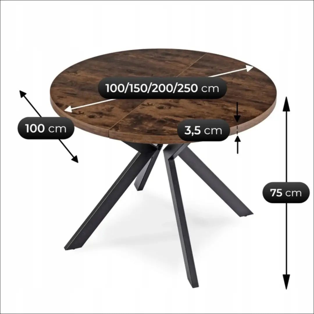 Prailginamas stalas iš MDF juodos spalvos / ąžuolo 100-250 cm TE135 - €376 Save 15% __label:Pristatymas 5-14 d.d.,