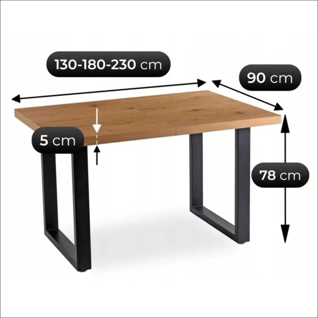 Prailginamas stalas iš MDF juodos spalvos / ąžuolo 130-230 cm TE770 - €346 Save 15% __label:Pristatymas 5-14 d.d.,