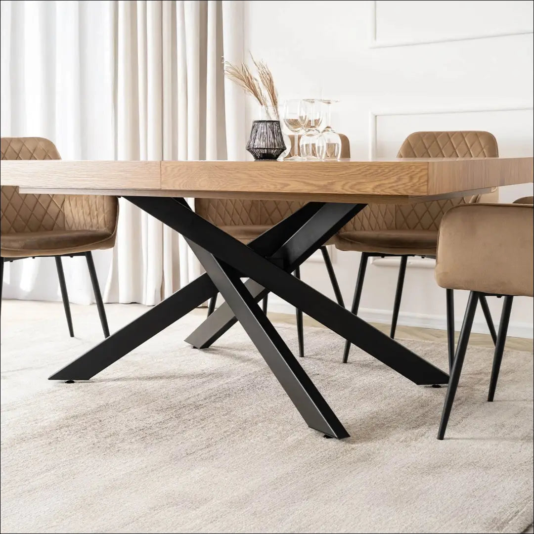 Prailginamas stalas iš MDF juodos spalvos / ąžuolo 160-240 cm TE909 - €410 Save 15% __label:Pristatymas 5-14 d.d.,