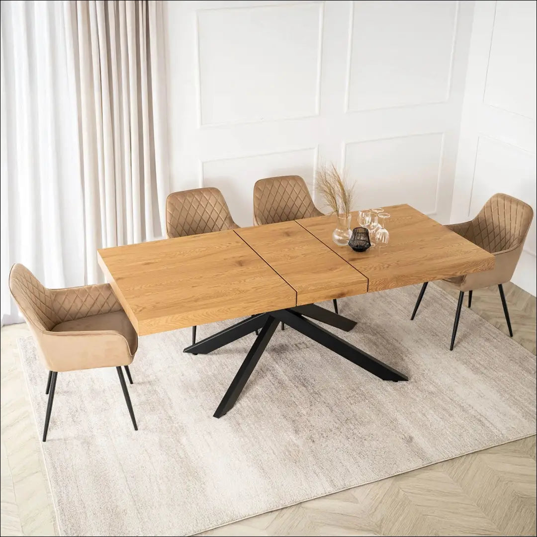 Prailginamas stalas iš MDF juodos spalvos / ąžuolo 160-240 cm TE909 - €410 Save 15% __label:Pristatymas 5-14 d.d.,