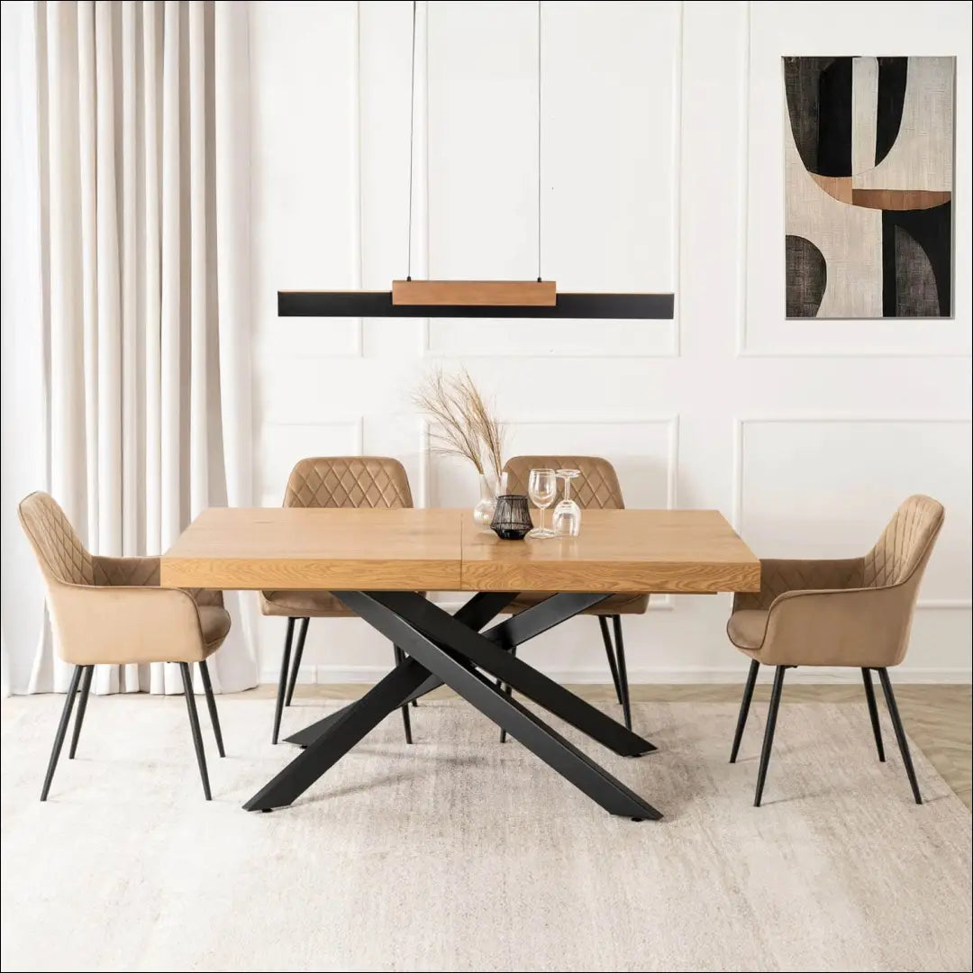 Prailginamas stalas iš MDF juodos spalvos / ąžuolo 160-240 cm TE909 - €410 Save 15% __label:Pristatymas 5-14 d.d.,