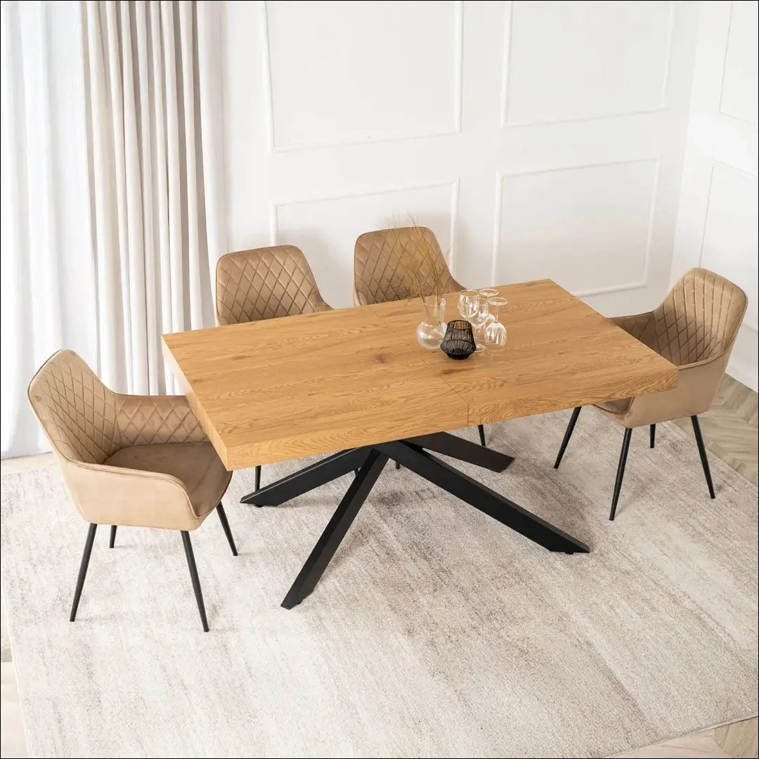 Prailginamas stalas iš MDF juodos spalvos / ąžuolo 160-240 cm TE909 - €423 Save 15% __label:Pristatymas 5-14 d.d.,