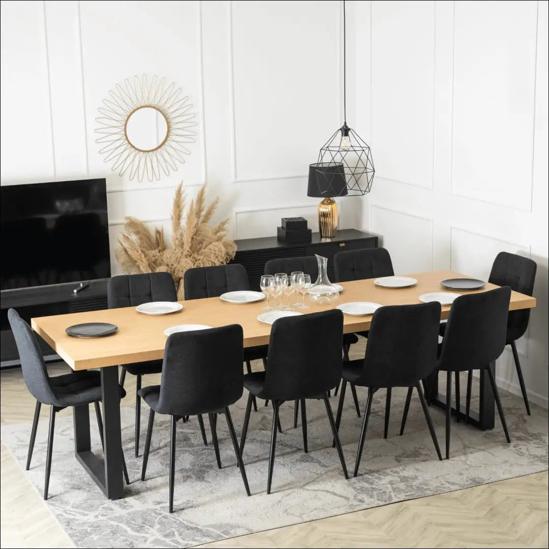 Prailginamas stalas iš MDF juodos spalvos / ąžuolo 160-260 cm TE164 - €372 Save 15% __label:Pristatymas 5-14 d.d.,