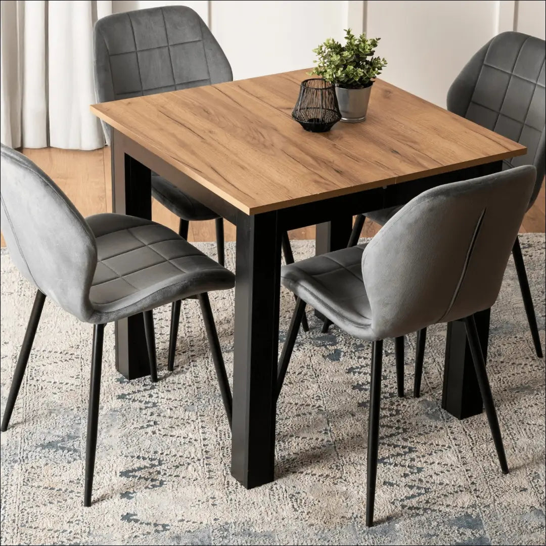 Prailginamas stalas iš MDF juodos spalvos / ąžuolo 80-200 cm TE825 - €228 Save 15% __label:Pristatymas 5-14 d.d.,