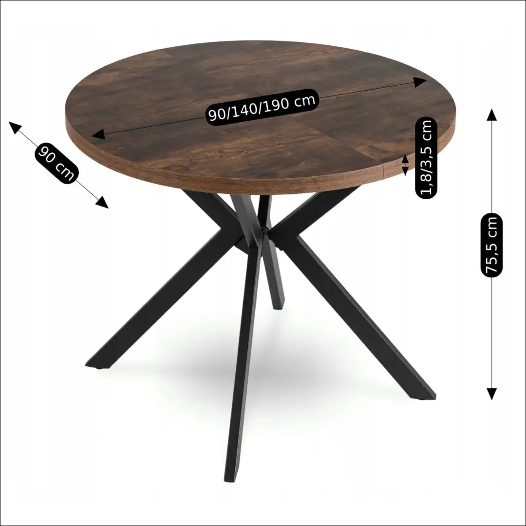 Prailginamas stalas iš MDF juodos spalvos / ąžuolo 90-190 cm TE528 - €338 Save 15% __label:Pristatymas 5-14 d.d.,