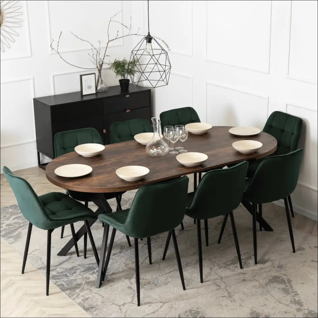 Prailginamas stalas iš MDF juodos spalvos / ąžuolo 90-190 cm TE528 - €338 Save 15% __label:Pristatymas 5-14 d.d.,