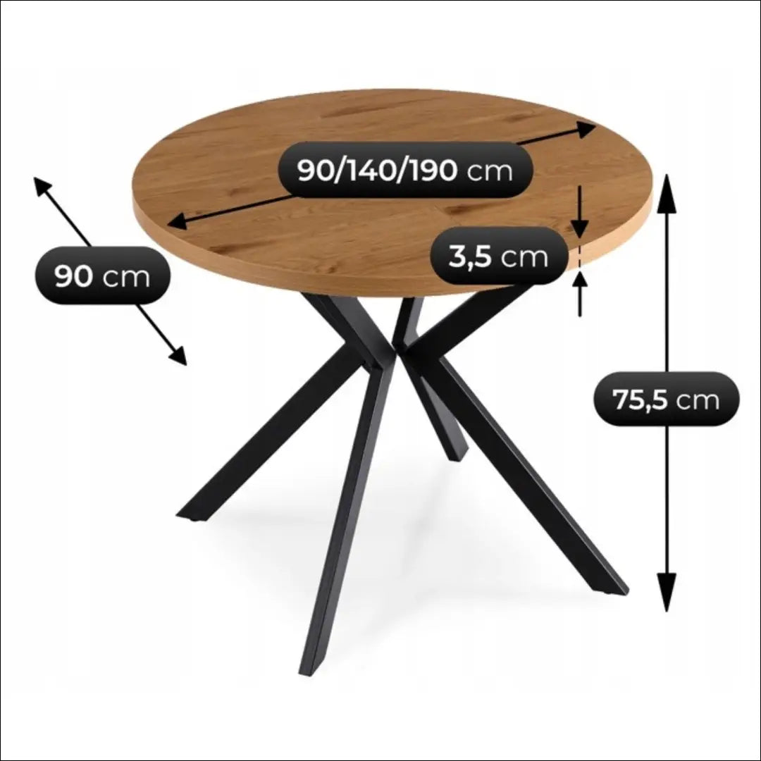 Prailginamas stalas iš MDF juodos spalvos / ąžuolo 90-190 cm TE778 - €338 Save 15% __label:Pristatymas 5-14 d.d.,