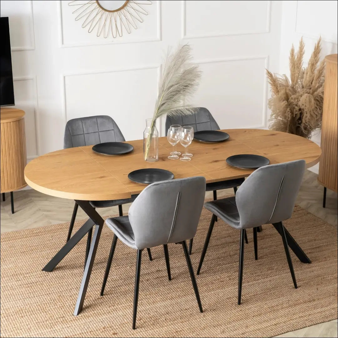 Prailginamas stalas iš MDF juodos spalvos / ąžuolo 90-190 cm TE778 - €338 Save 15% __label:Pristatymas 5-14 d.d.,