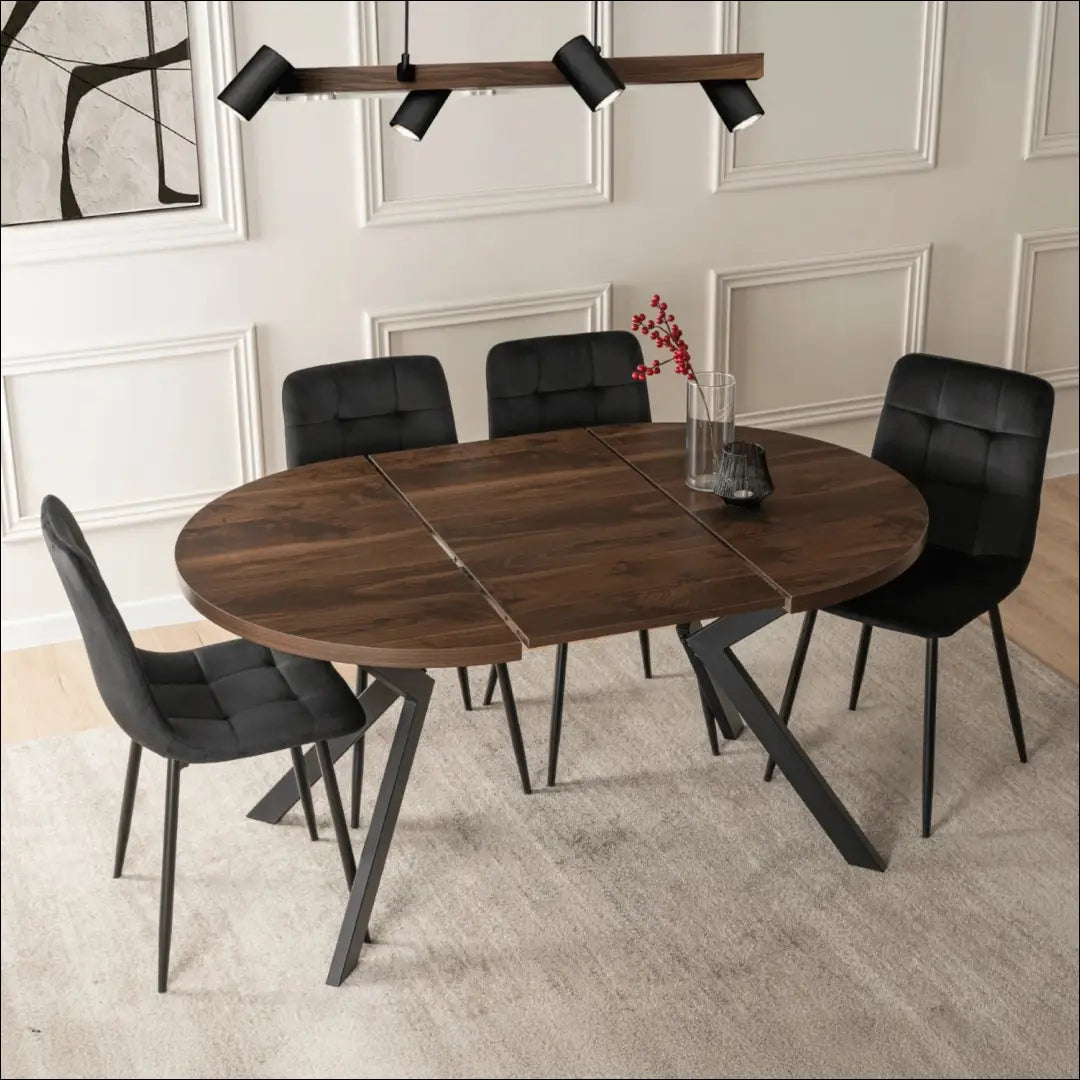 Prailginamas stalas iš MDF juodos spalvos / riešuto 100-250 cm TE1047 - €376 Save 15% __label:Pristatymas 5-14 d.d.,