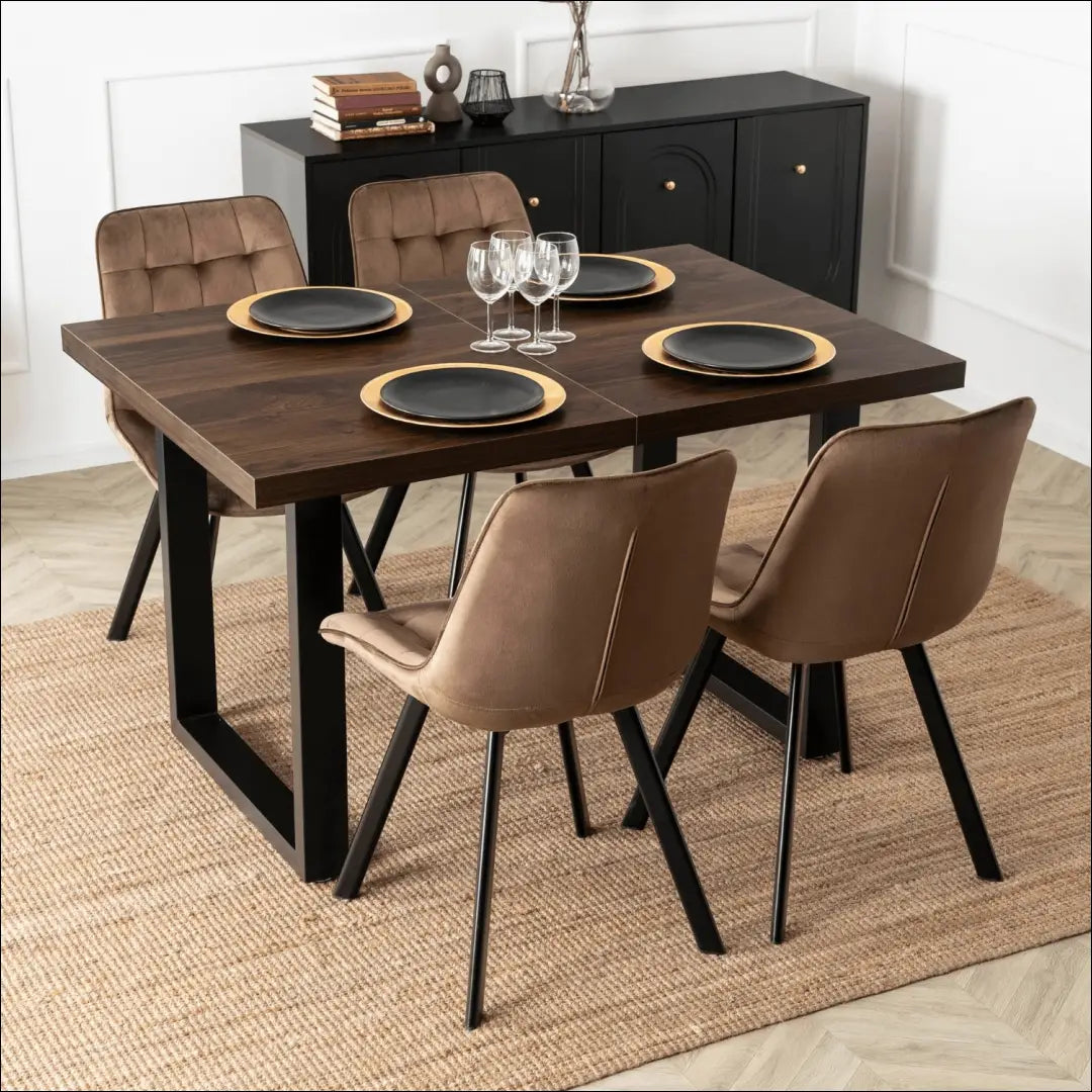 Prailginamas stalas iš MDF juodos spalvos / riešuto 130-230 cm TE769 - €358 Save 15% __label:Pristatymas 5-14 d.d.,