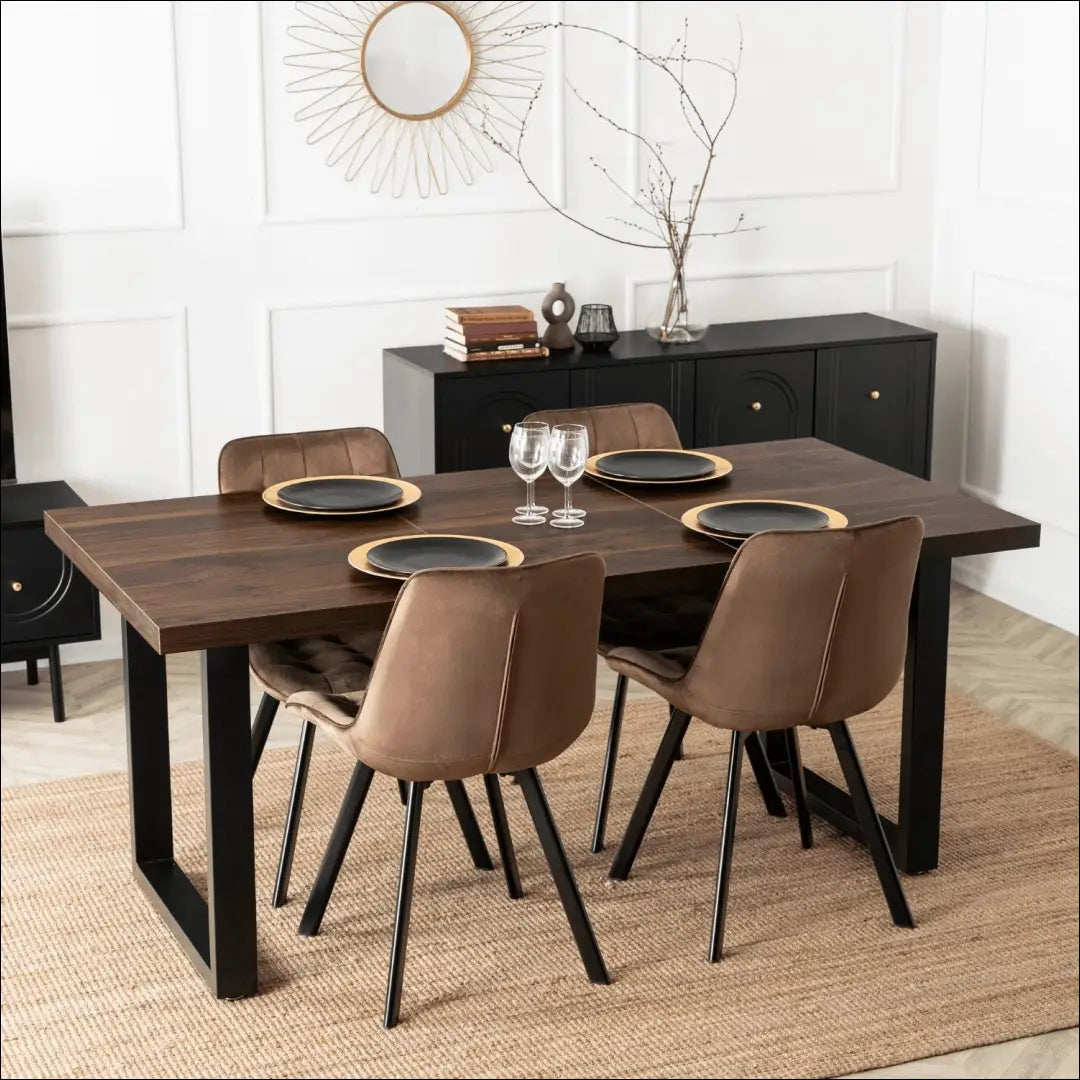 Prailginamas stalas iš MDF juodos spalvos / riešuto 130-230 cm TE769 - €358 Save 15% __label:Pristatymas 5-14 d.d.,