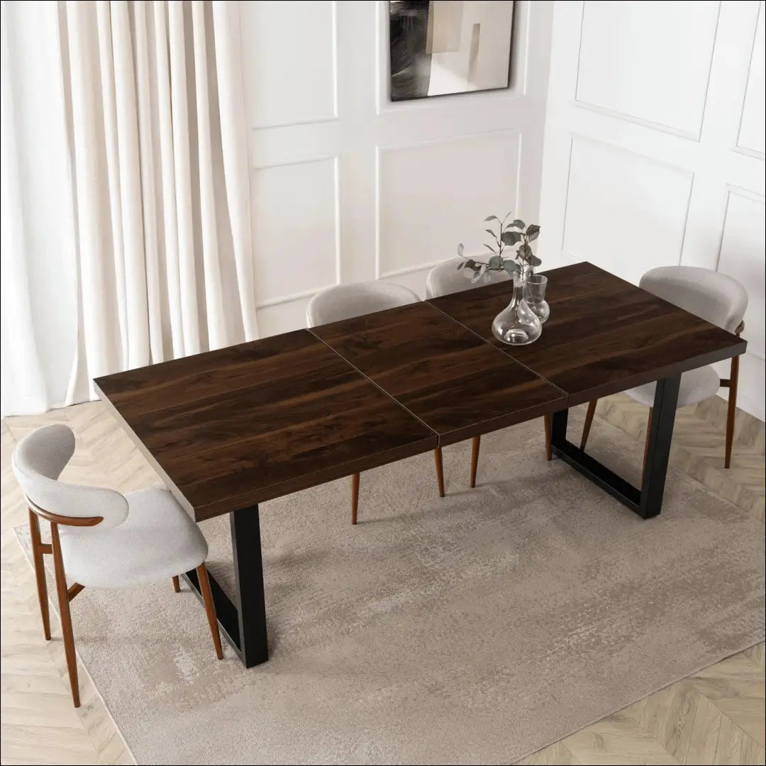 Prailginamas stalas iš MDF juodos spalvos / riešuto 160-260 cm TE999 - €384 Save 15% __label:Pristatymas 5-14 d.d.,
