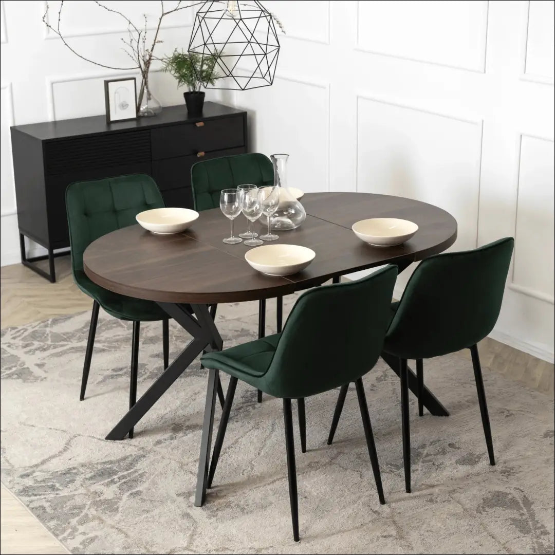 Prailginamas stalas iš MDF juodos spalvos / riešuto 90-190 cm TE596 - €338 Save 15% __label:Pristatymas 5-14 d.d.,