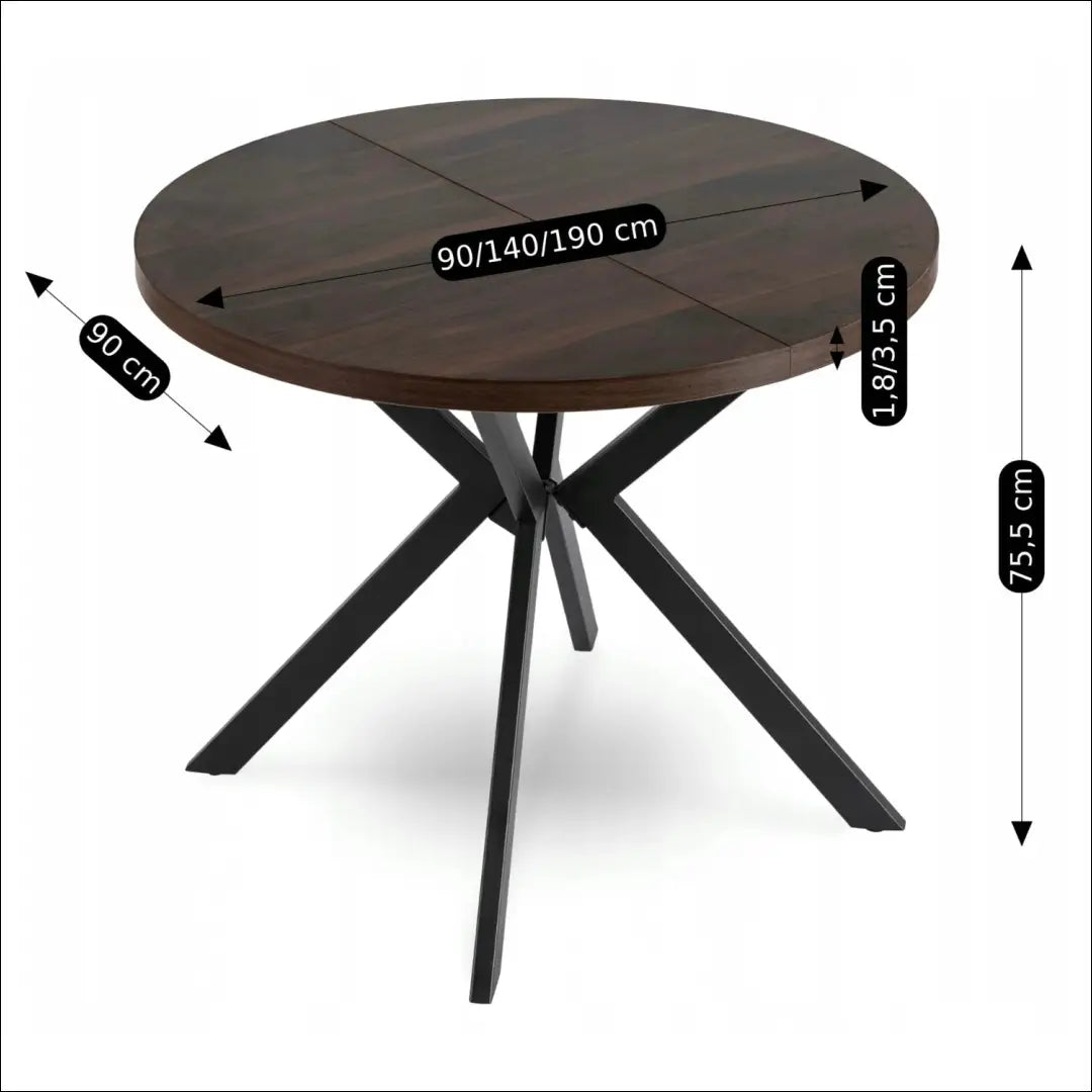 Prailginamas stalas iš MDF juodos spalvos / riešuto 90-190 cm TE596 - €338 Save 15% __label:Pristatymas 5-14 d.d.,