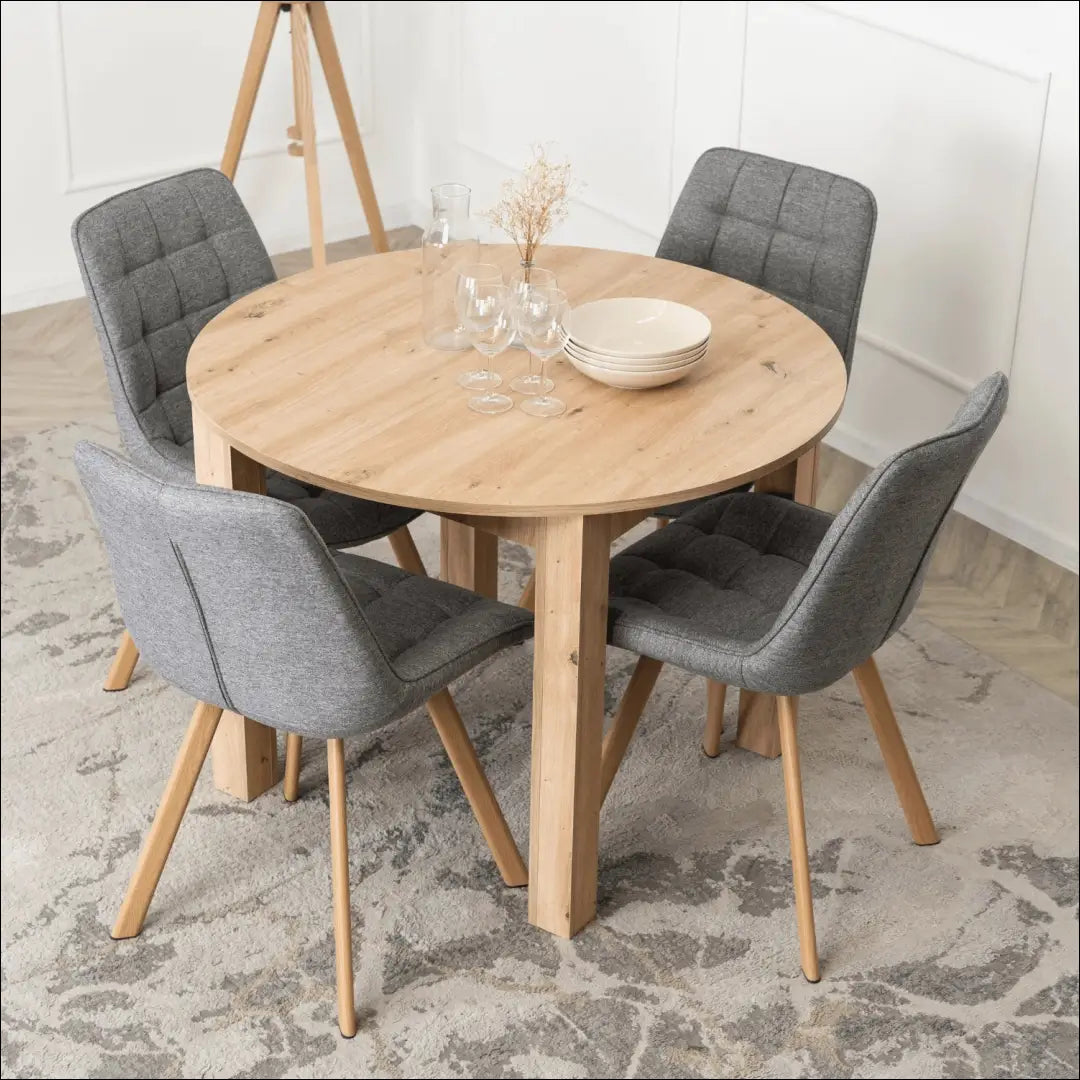 Prailginamas stalas iš medžio drožlių plokštės ąžuolo spalvos 102-142 cm TE1015 - €182 Save 15% 100-200,