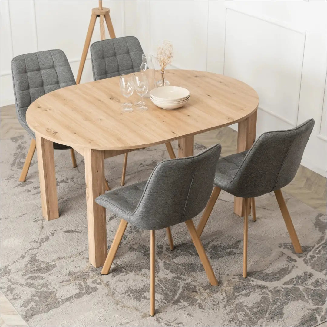 Prailginamas stalas iš medžio drožlių plokštės ąžuolo spalvos 102-142 cm TE1015 - €182 Save 15% 100-200,