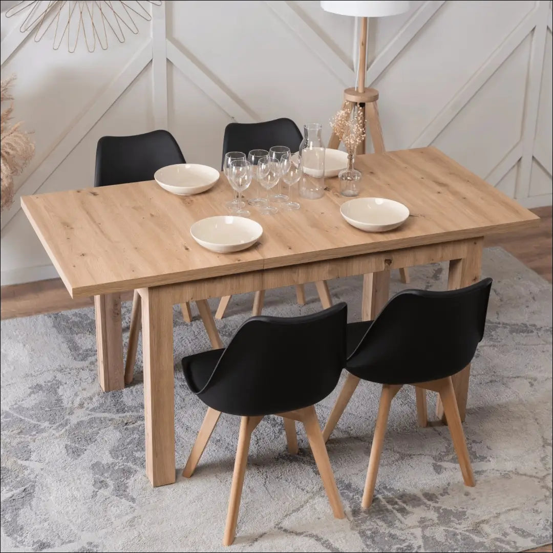Prailginamas stalas iš medžio drožlių plokštės ąžuolo spalvos 120-160 cm TE570 - €190 Save 15% 100-200,