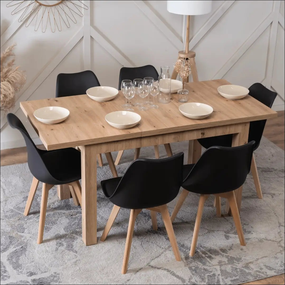 Prailginamas stalas iš medžio drožlių plokštės ąžuolo spalvos 120-160 cm TE570 - €190 Save 15% 100-200,