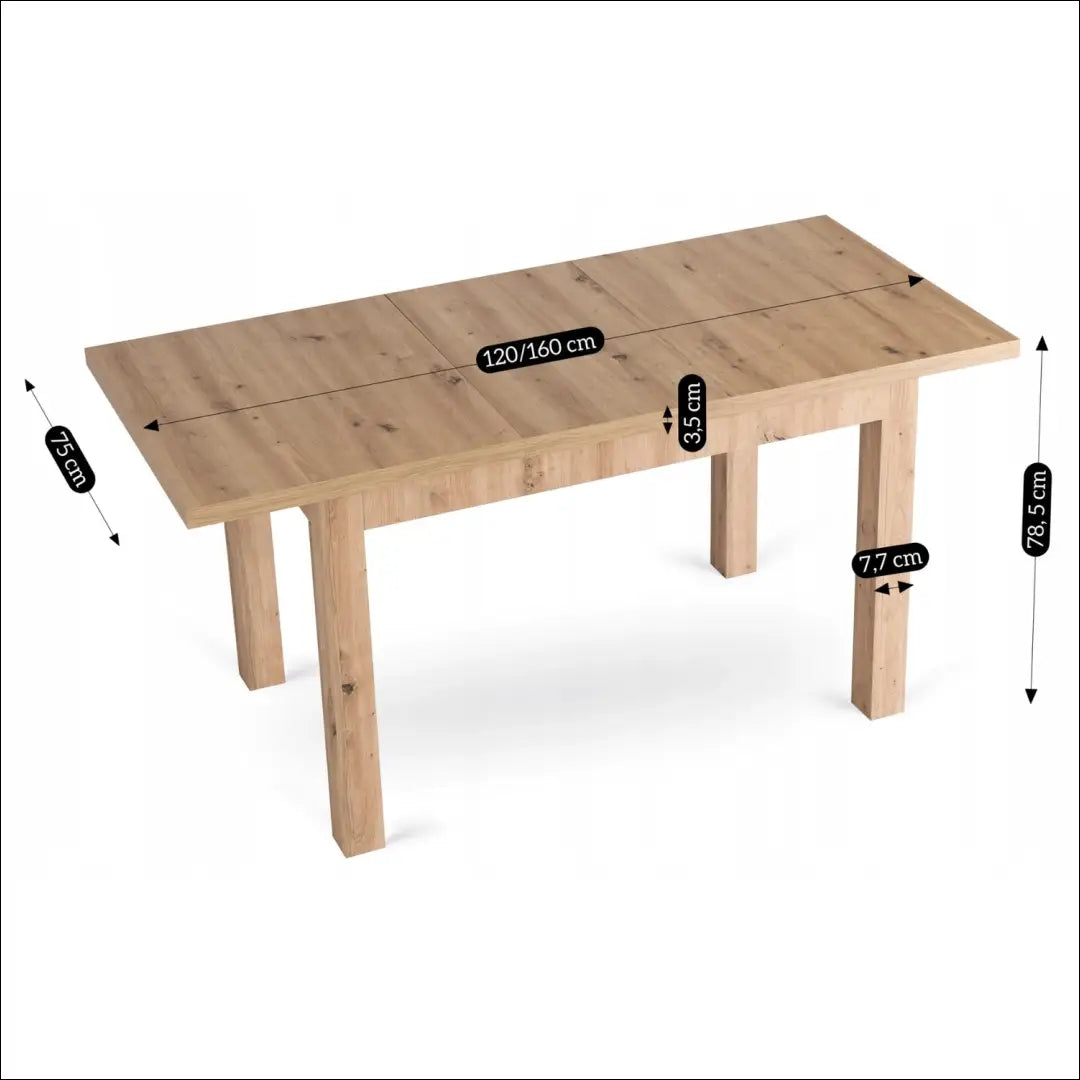 Prailginamas stalas iš medžio drožlių plokštės ąžuolo spalvos 120-160 cm TE570 - €190 Save 15% 100-200,