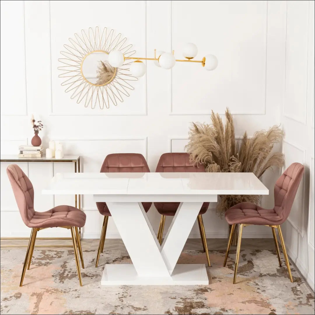 Prailginamas stalas iš medžio drožlių plokštės baltos spalvos 120-160 cm TE268 - €374 Save 15% __label:Pristatymas 5-14