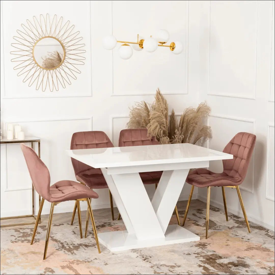 Prailginamas stalas iš medžio drožlių plokštės baltos spalvos 120-160 cm TE268 - €374 Save 15% __label:Pristatymas 5-14