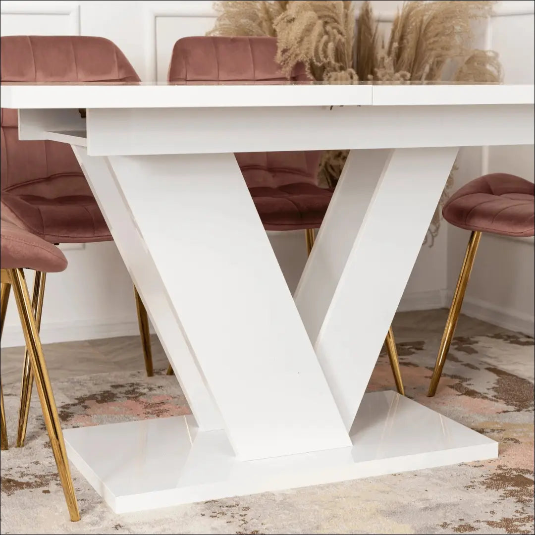 Prailginamas stalas iš medžio drožlių plokštės baltos spalvos 120-160 cm TE268 - €374 Save 15% __label:Pristatymas 5-14