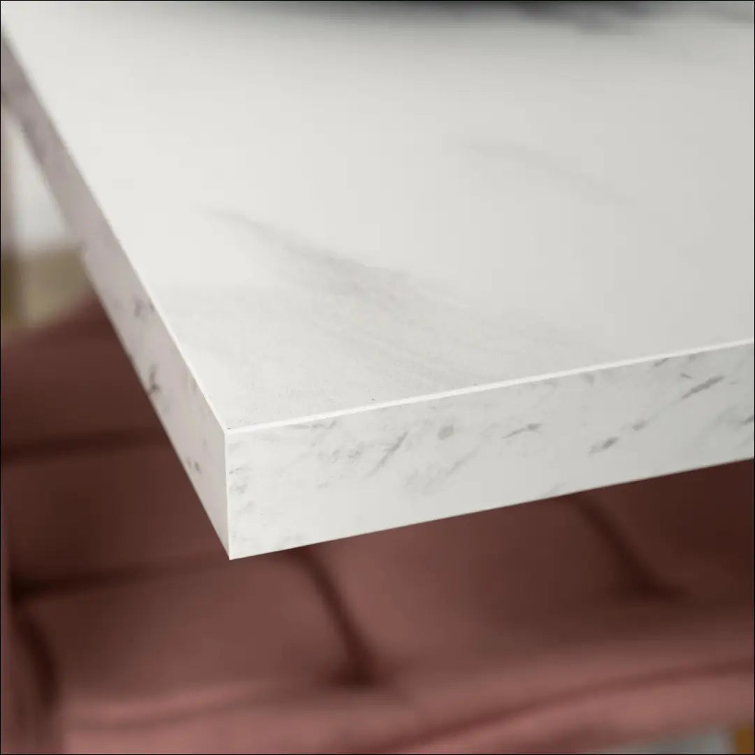 Prailginamas stalas iš medžio drožlių plokštės baltos spalvos / marmuro 120-160 cm TE266 - €287 Save 15%