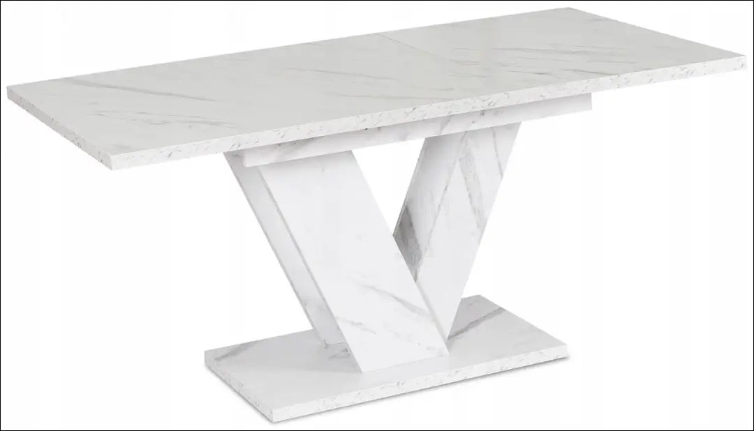 Prailginamas stalas iš medžio drožlių plokštės baltos spalvos / marmuro 120-160 cm TE266 - €287 Save 15%