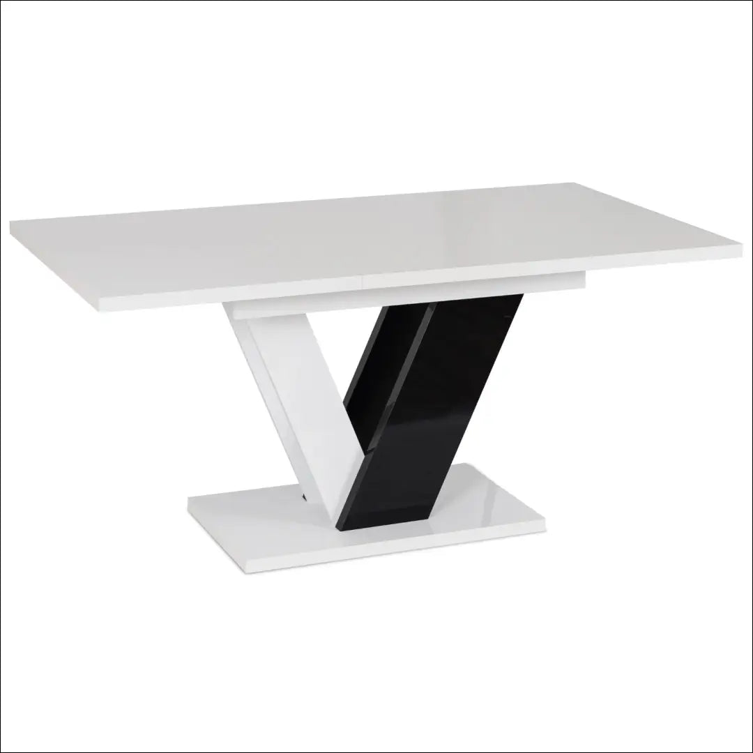 Prailginamas stalas iš medžio drožlių plokštės juodos spalvos / baltos 120-160 cm TE267 - €374 Save 15%