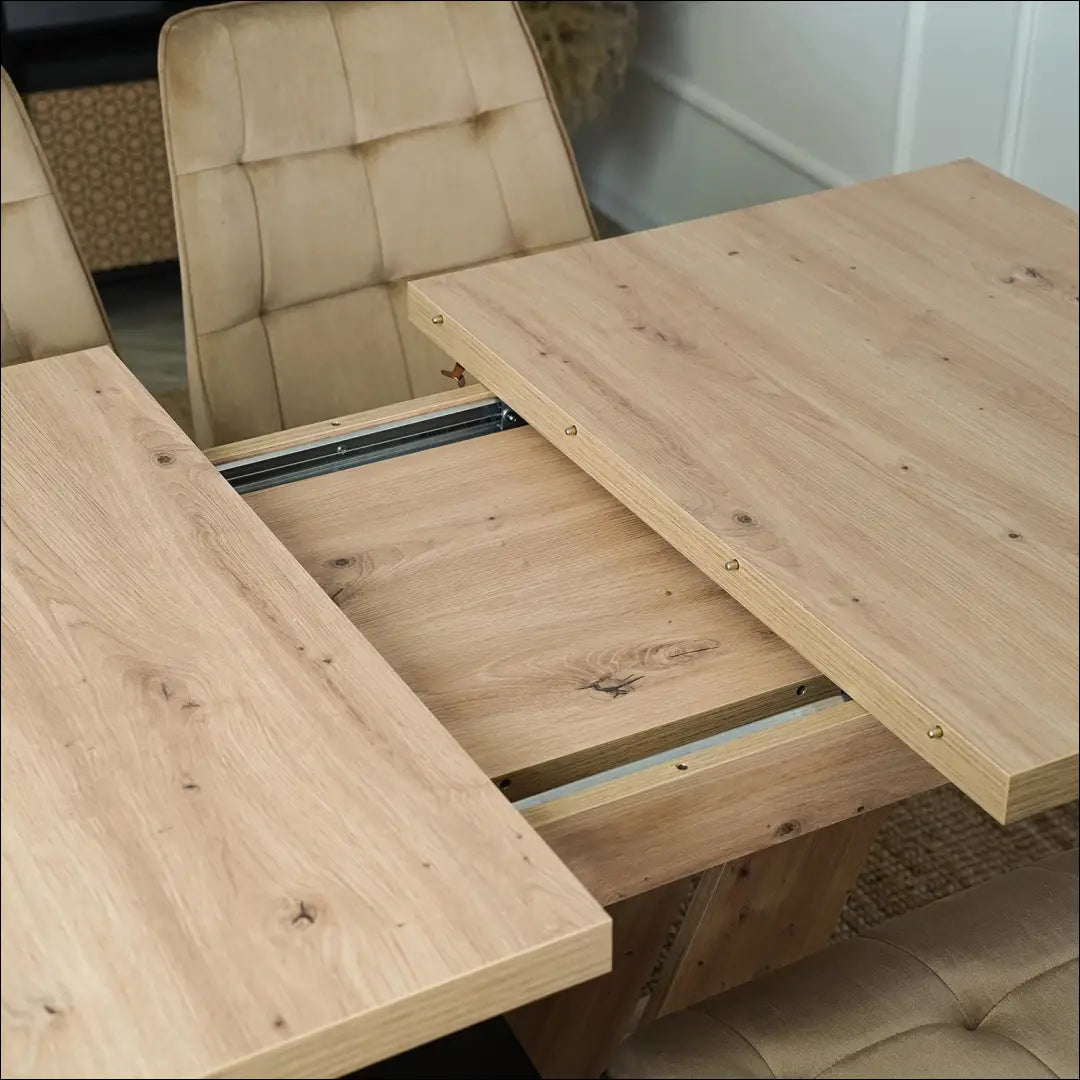 Prailginamas stalas iš medžio drožlių plokštės juodos spalvos / ąžuolo 120-160 cm TE271 - €273 Save 15%