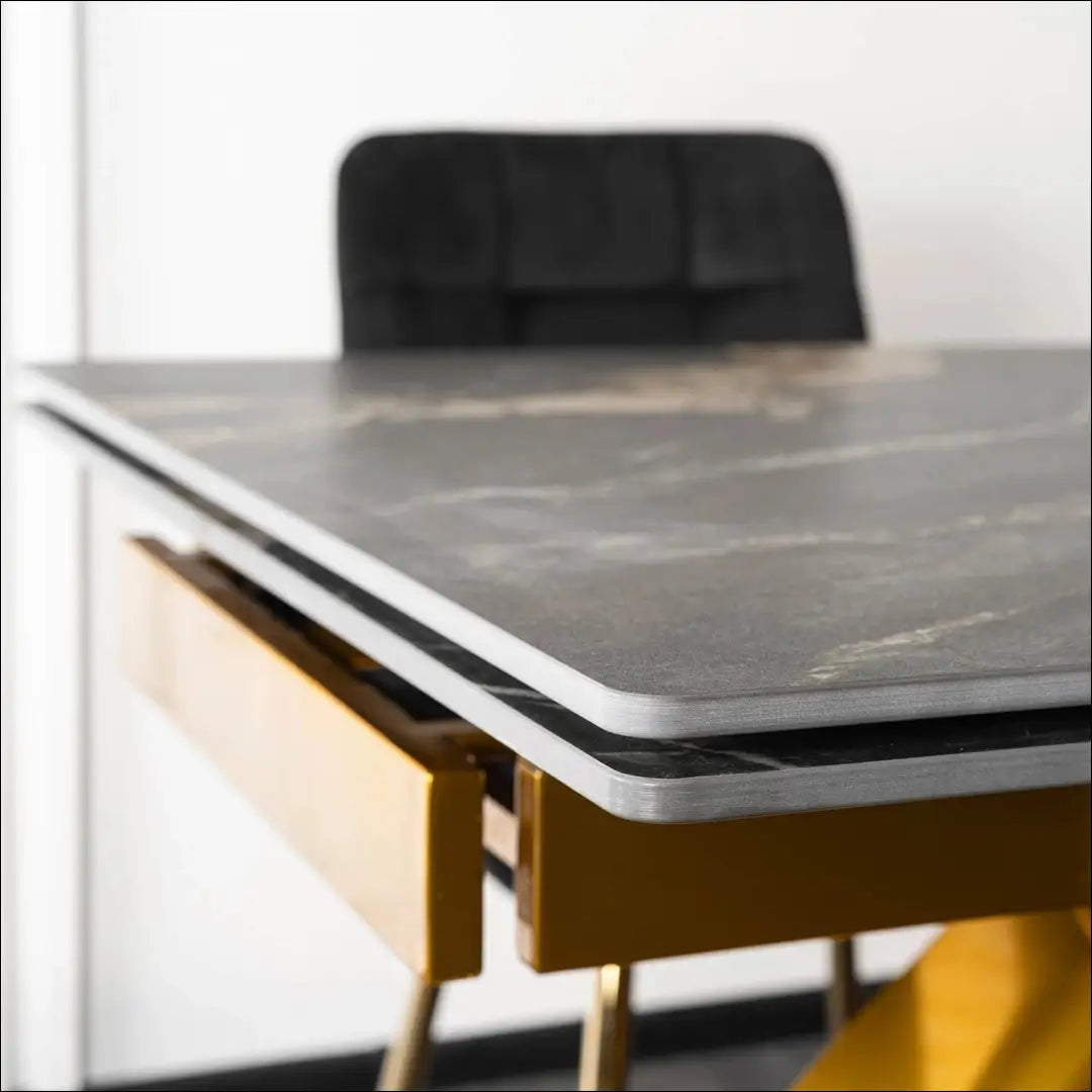 Prailginamas stalas su keraminiu stalviršiu auksinės spalvos / marmuro 160-240 cm TE726 - €744 Save 15%
