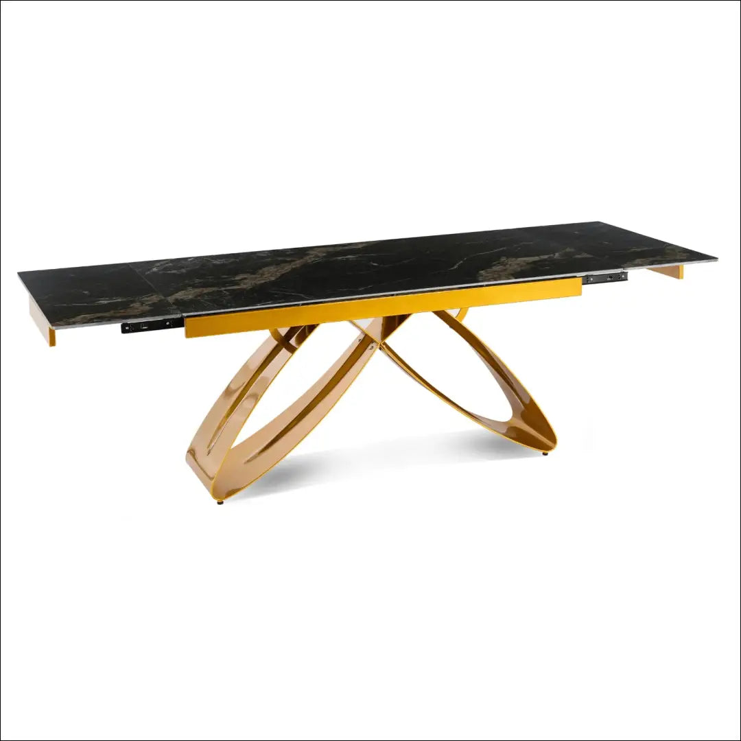 Prailginamas stalas su keraminiu stalviršiu auksinės spalvos / marmuro 160-240 cm TE726 - €744 Save 15%
