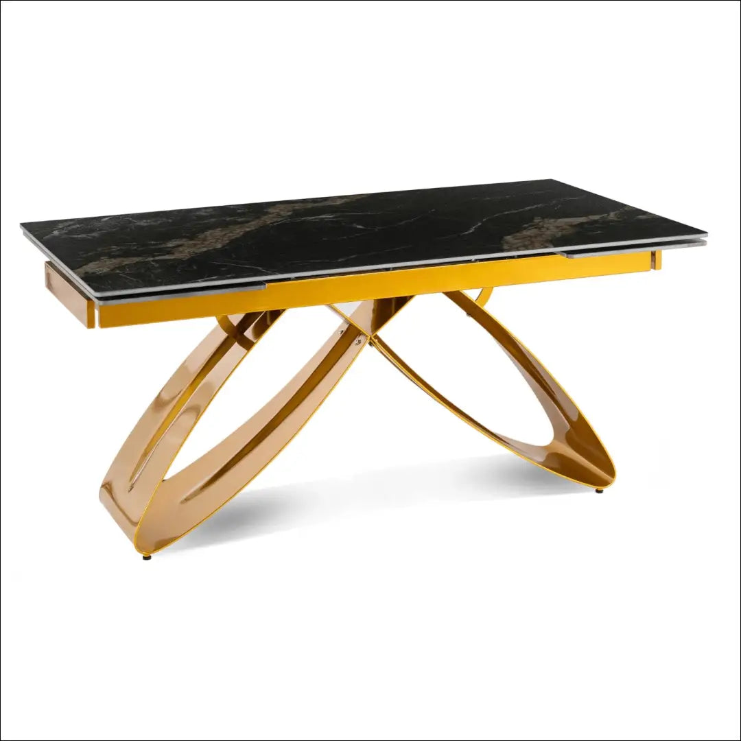 Prailginamas stalas su keraminiu stalviršiu auksinės spalvos / marmuro 160-240 cm TE726 - €744 Save 15%