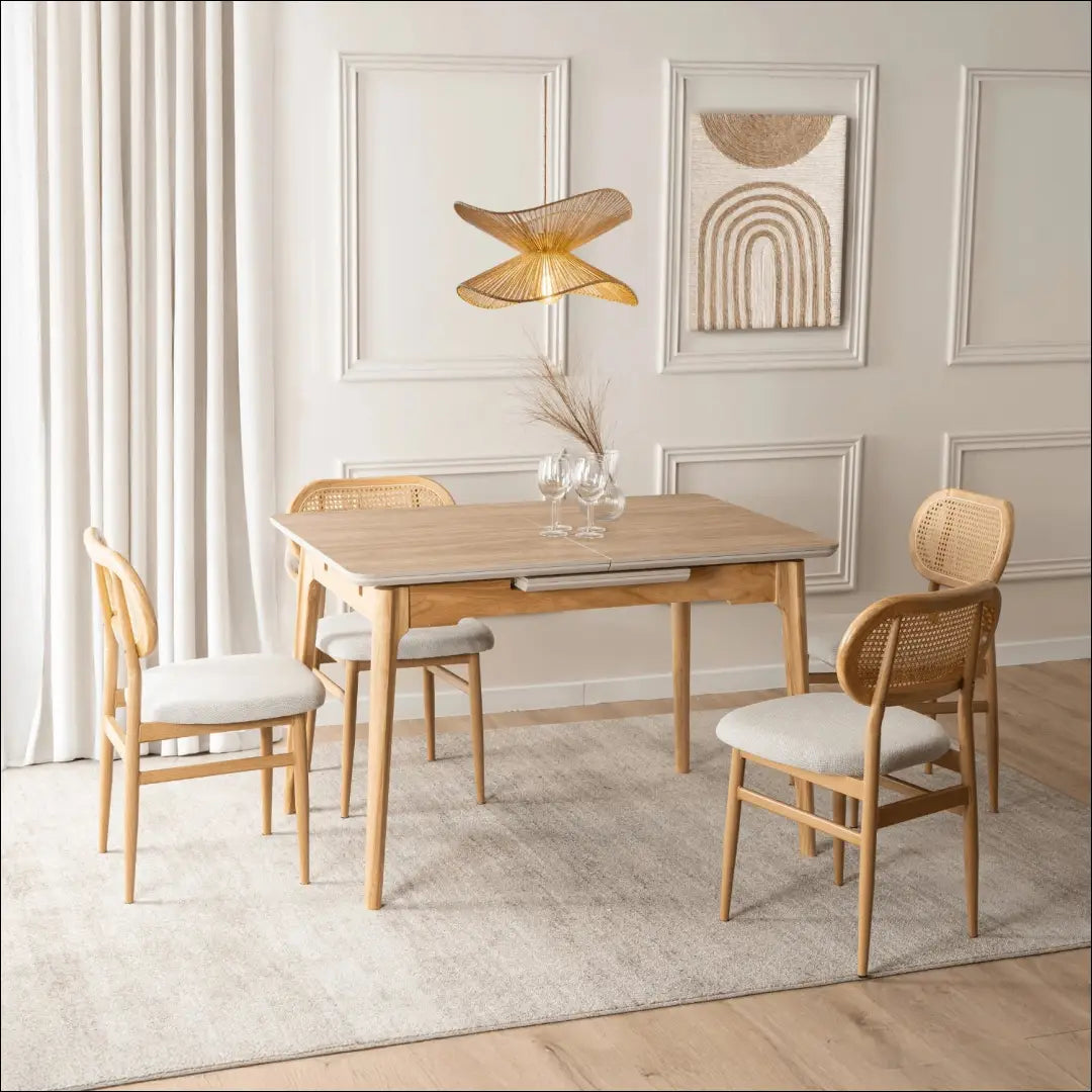 Prailginamas stalas su keraminiu stalviršiu ąžuolo spalvos 120-160 cm TE1010 - €277 Save 15% __label:Pristatymas 5-14