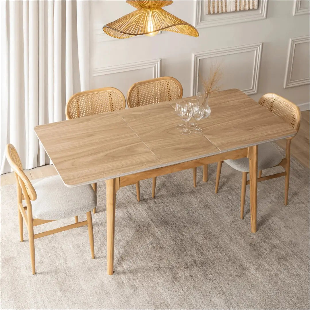 Prailginamas stalas su keraminiu stalviršiu ąžuolo spalvos 120-160 cm TE1010 - €277 Save 15% __label:Pristatymas 5-14