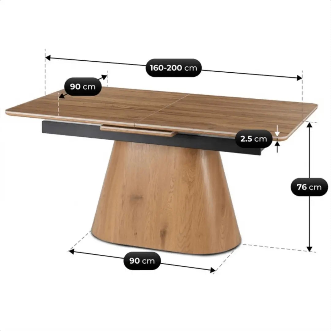 Prailginamas stalas su keraminiu stalviršiu ąžuolo spalvos 160-200 cm TE888 - €619 Save 15% __label:Pristatymas 5-14