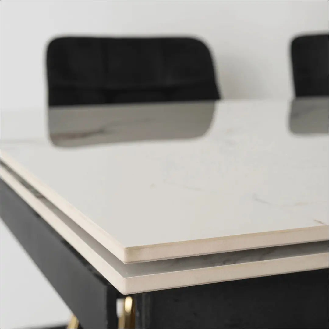 Prailginamas stalas su keraminiu stalviršiu baltos spalvos / auksinės 160-240 cm TE823 - €729 Save 15%