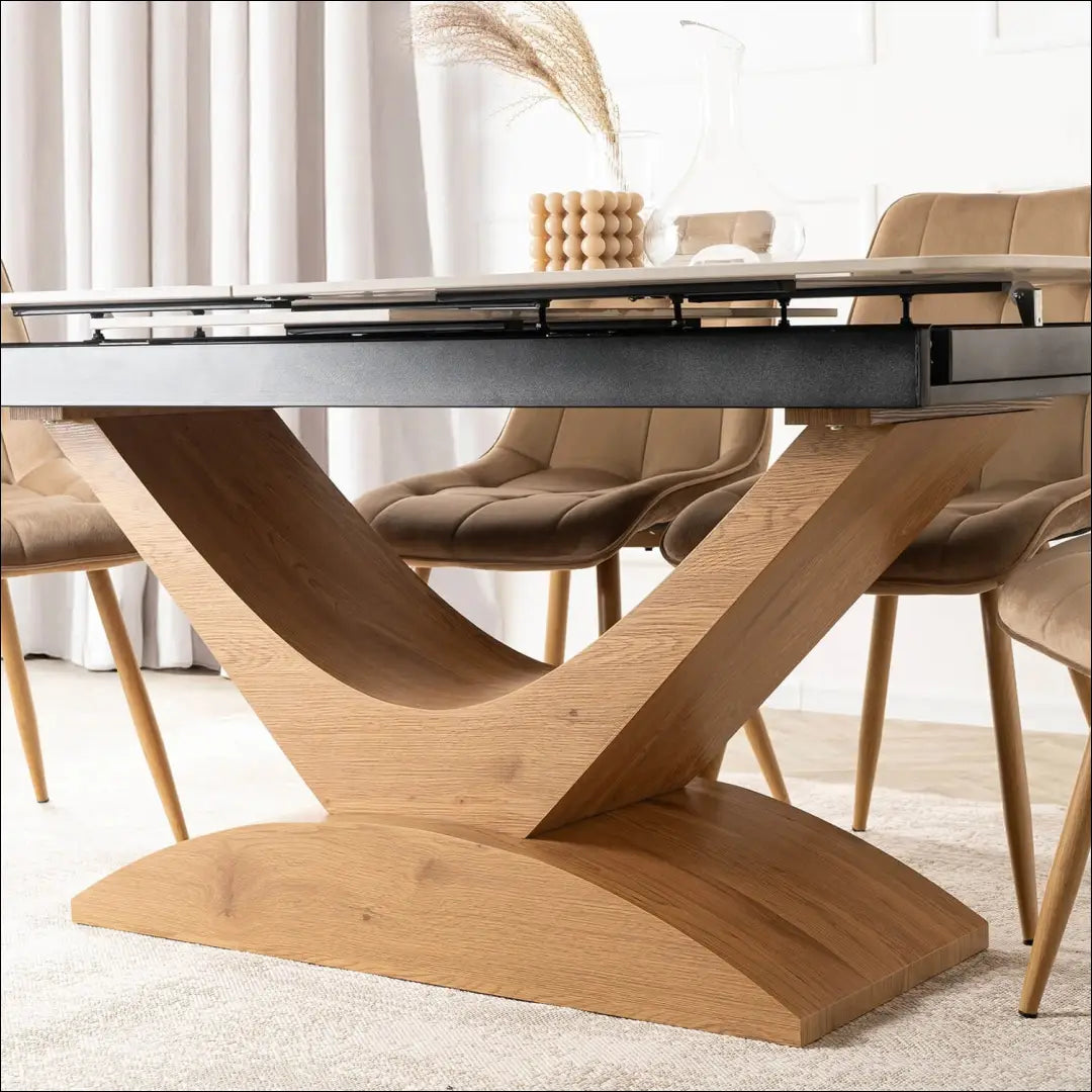 Prailginamas stalas su keraminiu stalviršiu baltos spalvos / ąžuolo 160-200 cm TE933 - €560 Save 15%