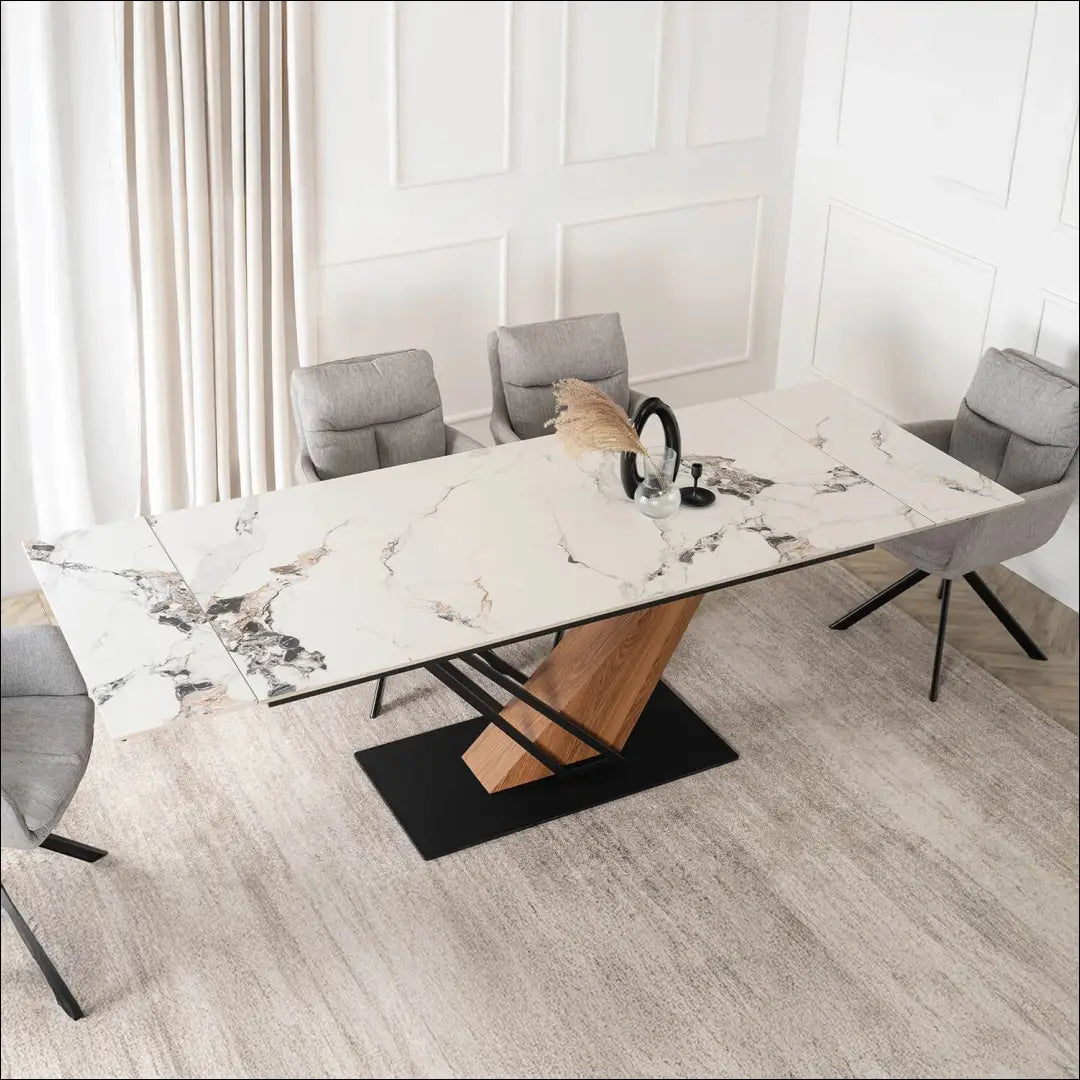 Prailginamas stalas su keraminiu stalviršiu baltos spalvos / ąžuolo 180-240 cm TE720 - €435 Save 15%