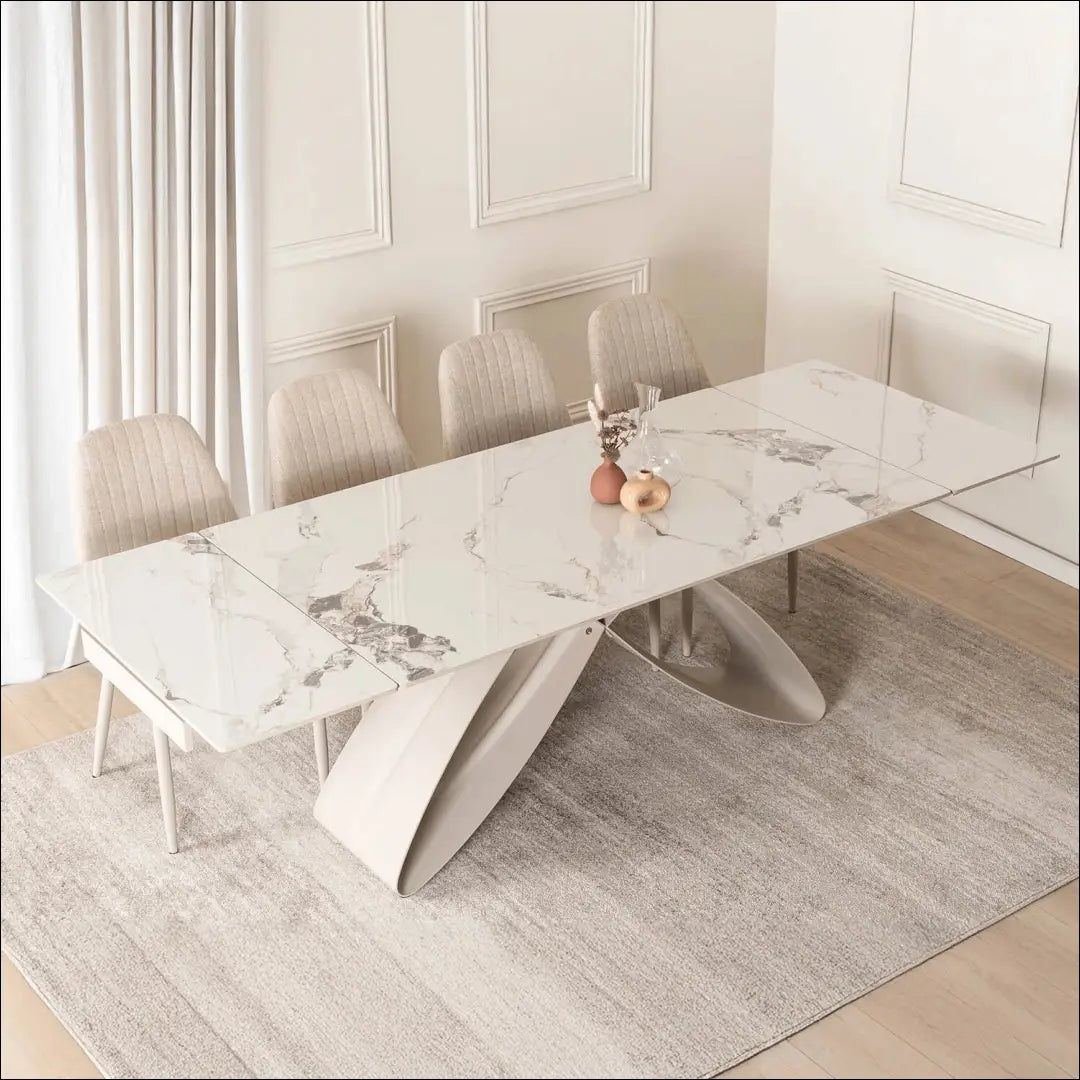 Prailginamas stalas su keraminiu stalviršiu baltos spalvos / marmuro 160-240 cm TE724 - €687 Save 15%