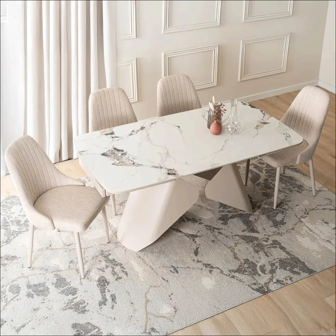 Prailginamas stalas su keraminiu stalviršiu baltos spalvos / marmuro 160-240 cm TE970 - €737 Save 15%